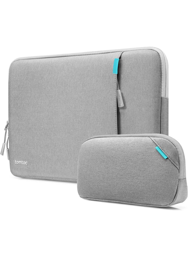 Tomtoc Defender-A13 Premium Eco-Friendly 360° Protective Laptop Sleeve 13-Inch for MacBook Air M4 (2025) A3240, M3 A3113, M2 A2681, M1 A2337 & MacBook Pro A2686/A2338 – Water-Resistant Shockproof Case with Accessory Pouch - Image 1